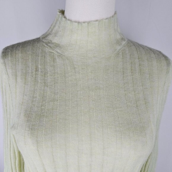 NEW! Madewell Alpaca Blend Mockneck Sweater Heather Jade Slim Fit Soft - Picture 3 of 9